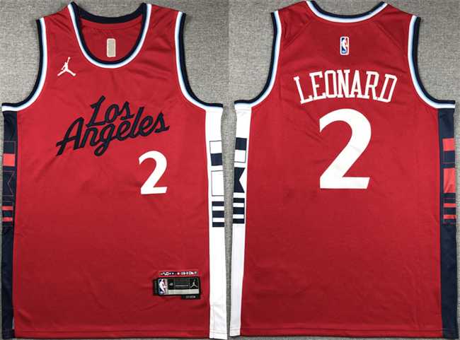 Mens Los Angeles Clippers #2 Kawhi Leonard Red Stitched Jersey 500w